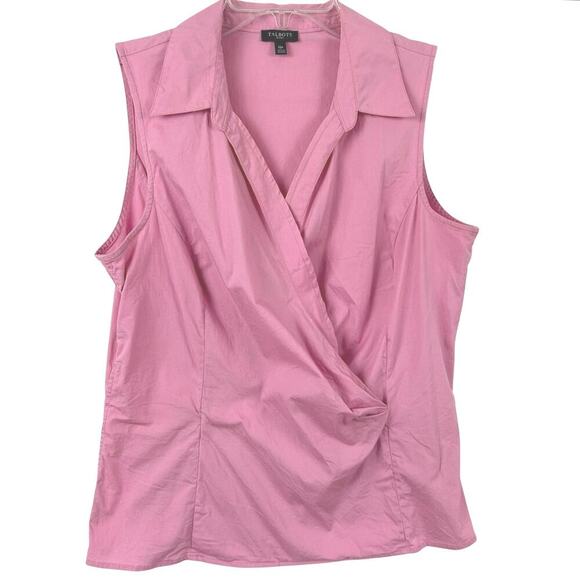 Talbots Tops - Talbots Pink Wrap Style Sleeveless Blouse Career Preppy Office Top 12P